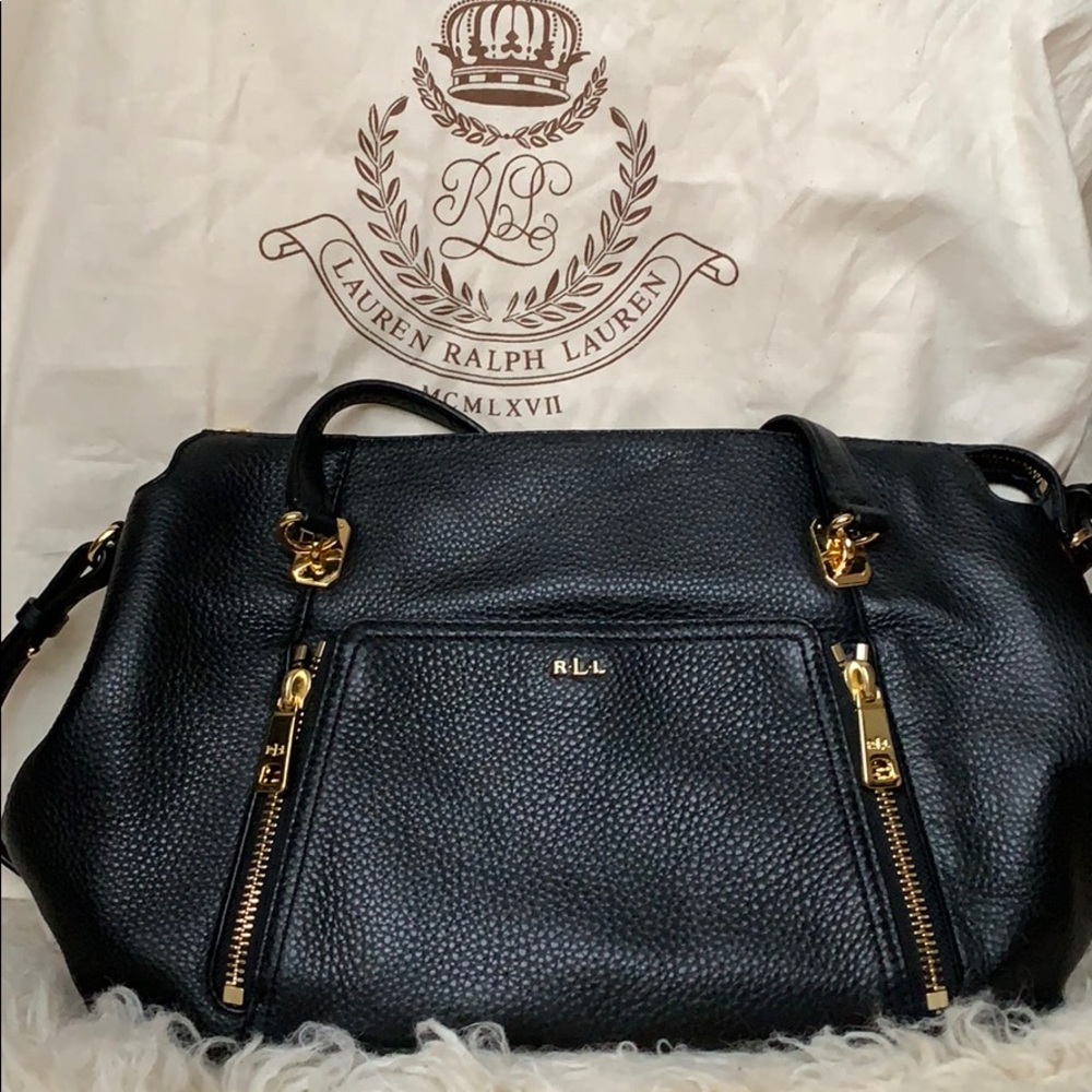 Ralph Lauren Black Purse with Gold Detail